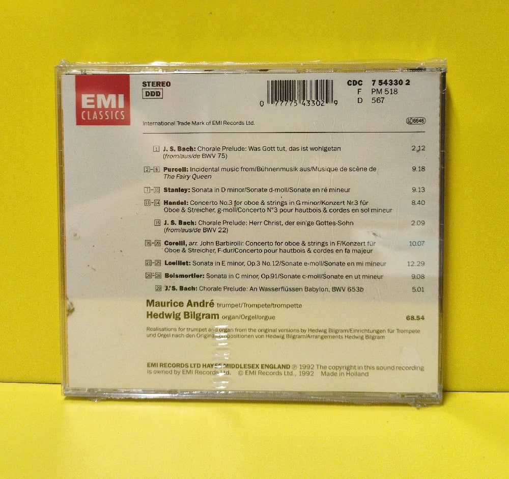 Maurice Andre, Hedwig Bilgram - Bach, Handel, Purcell, etc. - 1992 - CDC 7 54330 2 - New - Sealed - CDs