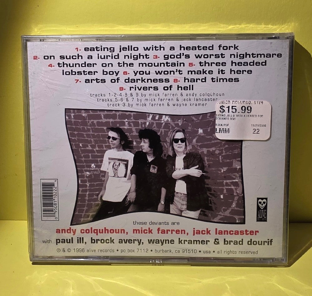 Deviants IXVI - Eating Jello With A Heated Fork - 1996 - 1022 - New - Sealed - CDs