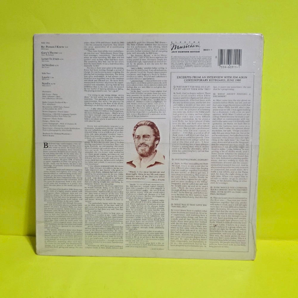Bill Evans - The Paris Concert, Edition Two - 1984 - 60311-1 - New - Sealed - Vinyl
