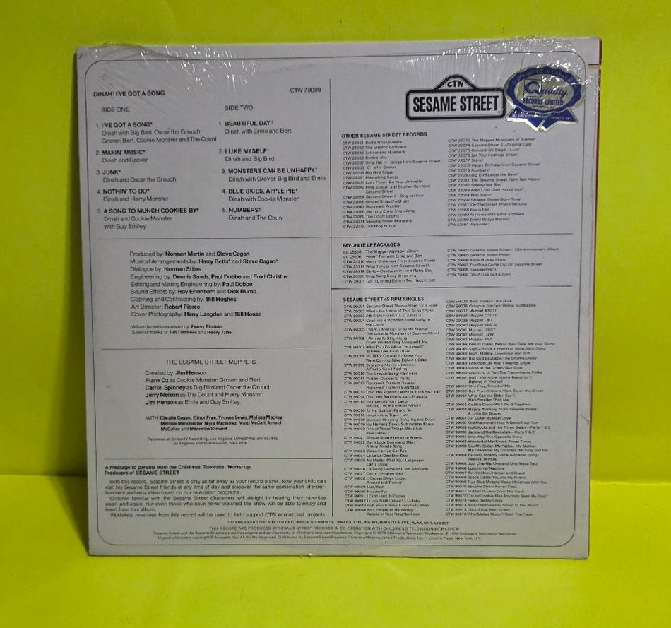 Sesame Street & Dinah Shore  - Dinah! I've Got A Song - 1979 - CTW 79009 - New - Sealed - Vinyl