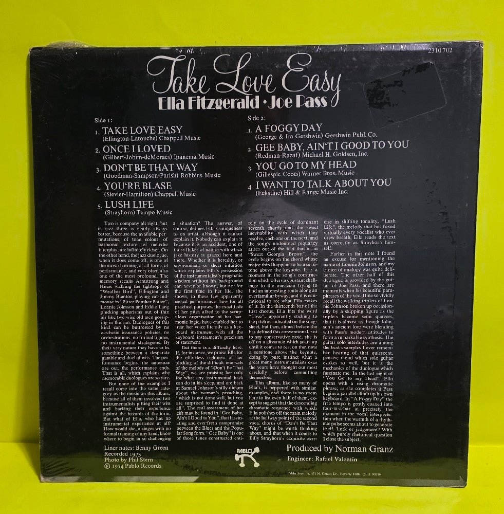 Ella Fitzgerald  - Take Love Easy - 1974 - 2310-702 - New - Sealed - Vinyl
