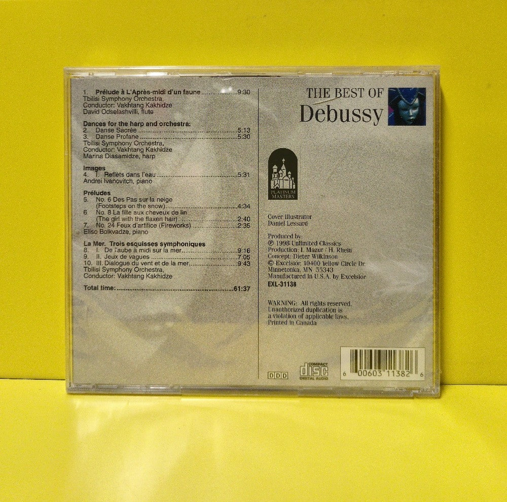 Claude Debussy, Tbilisi Symphony Orchestra, Vakhtang Kakhidze, David Odselashvilli, Marina Diasamidze, Andrei Ivanovich, Eliso Bolkvadze - The Best Of Debussy - 1998 - EXL-31138 - New - Sealed - CDs