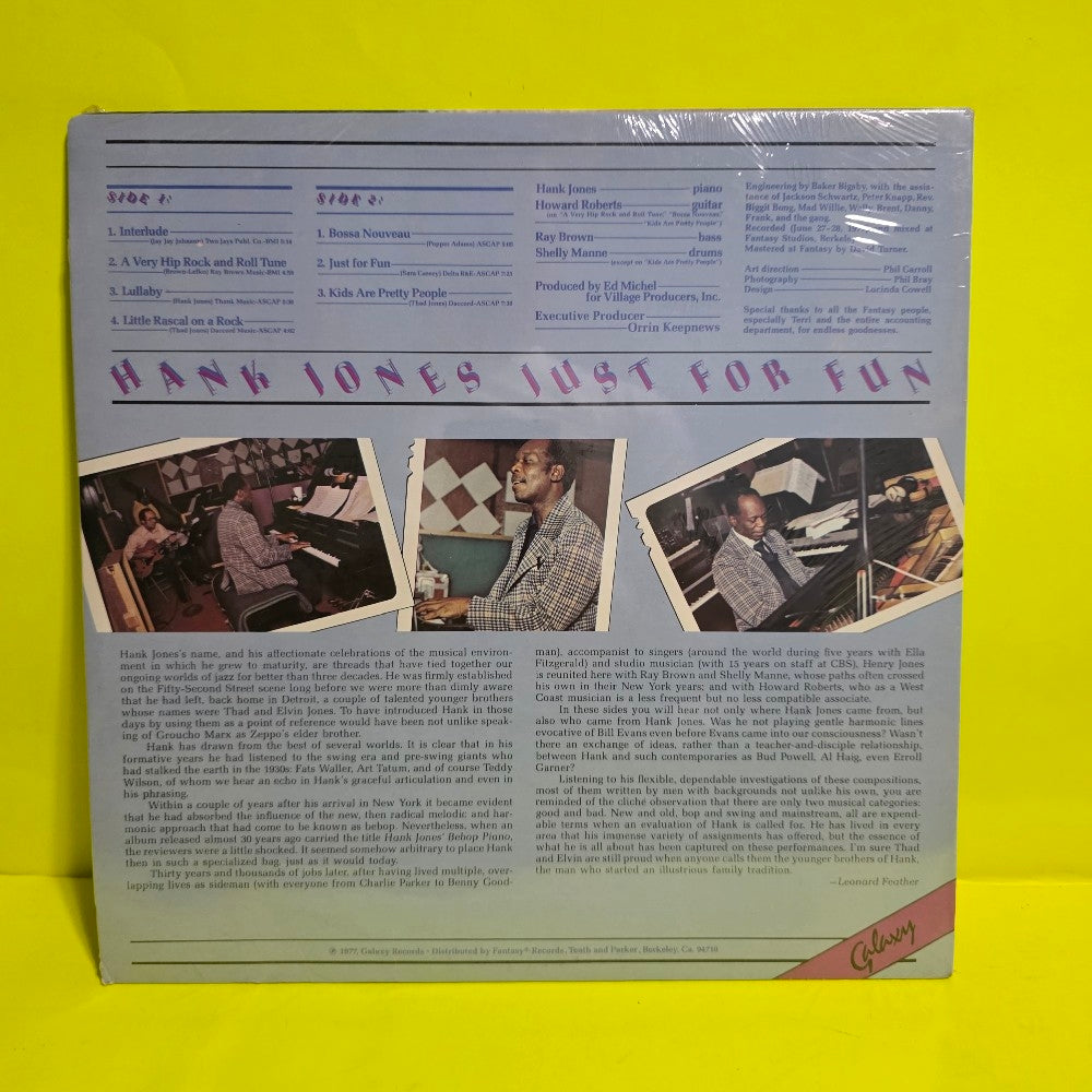Hank Jones  - Just For Fun - 1977 - GXY-5105 - New - Sealed - Vinyl