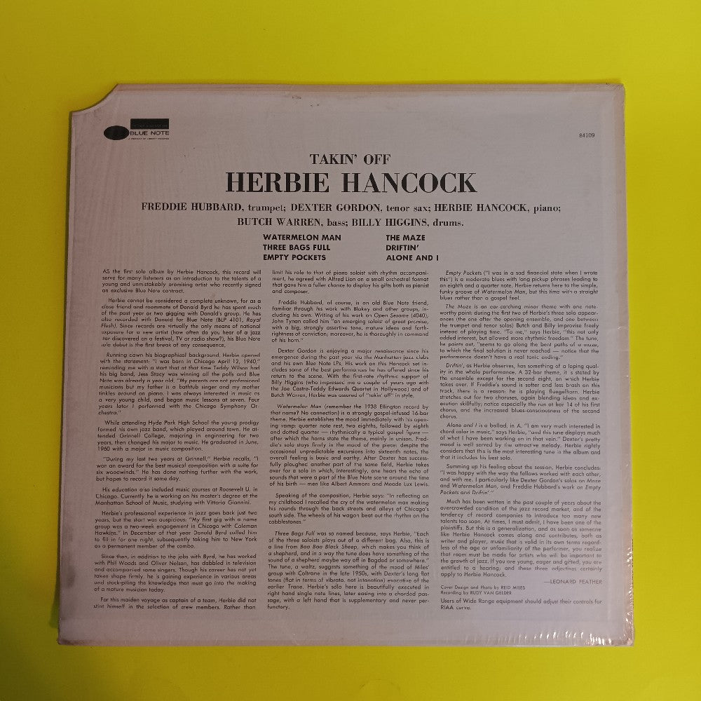 Herbie Hancock - Takin' Off / Van Gelder in Shrink - 1973 - BST 84109 - Used - VG++ - Vinyl