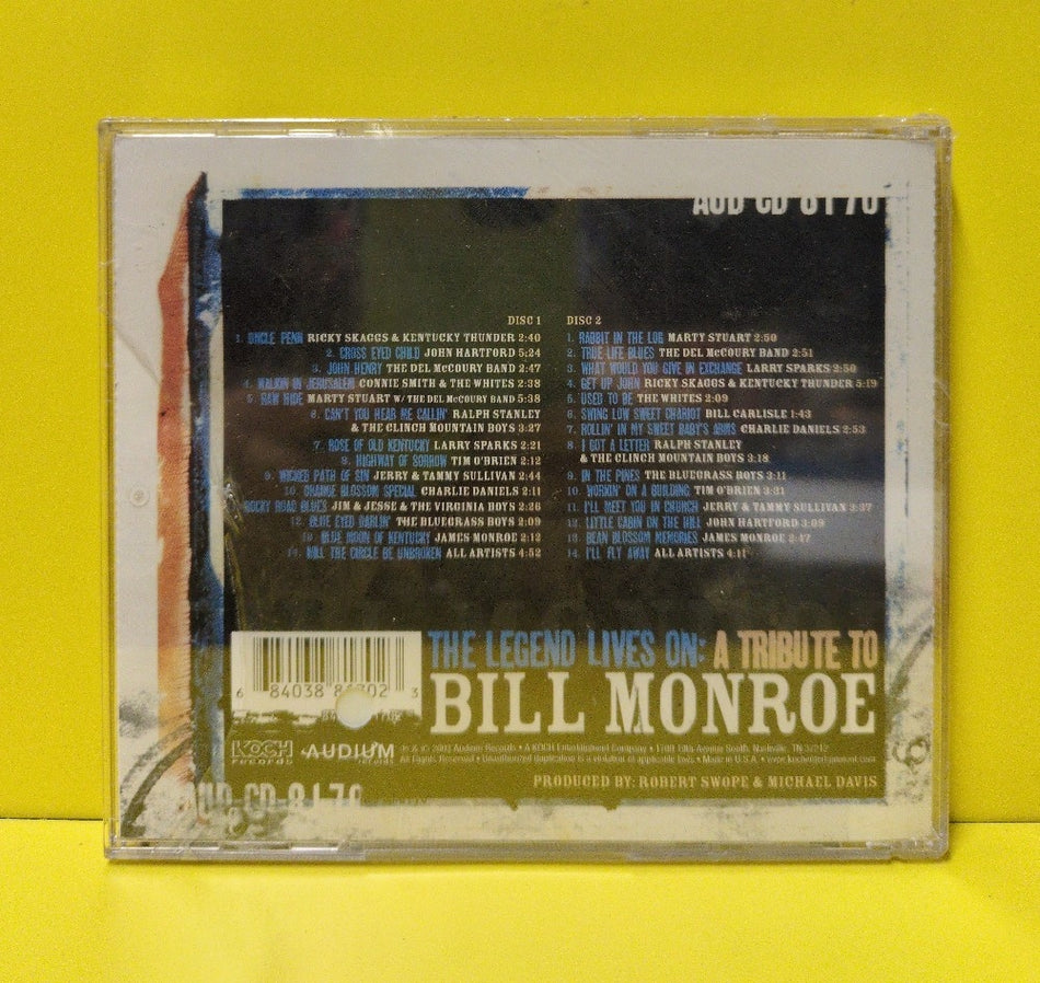 Various - The Legend Lives On: A Tribute To Bill Monroe - 2003 - AUD-CD-8170 - New - Sealed - CDs - 2xCD
