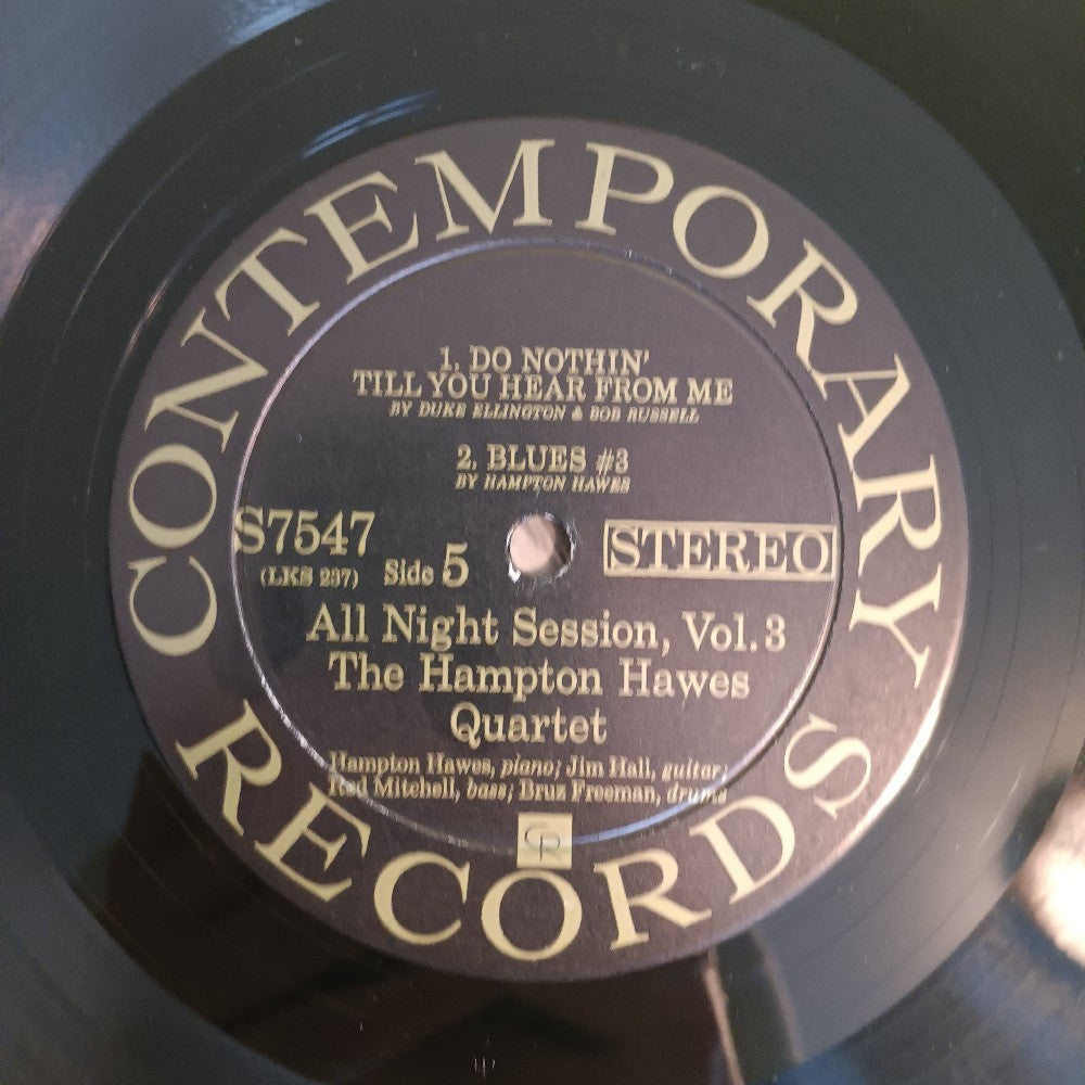 Hampton Hawes Quartet - All Night Session Vol 3 / OG Stereo - 1963 - S 7547 - Used - VG+ - Vinyl
