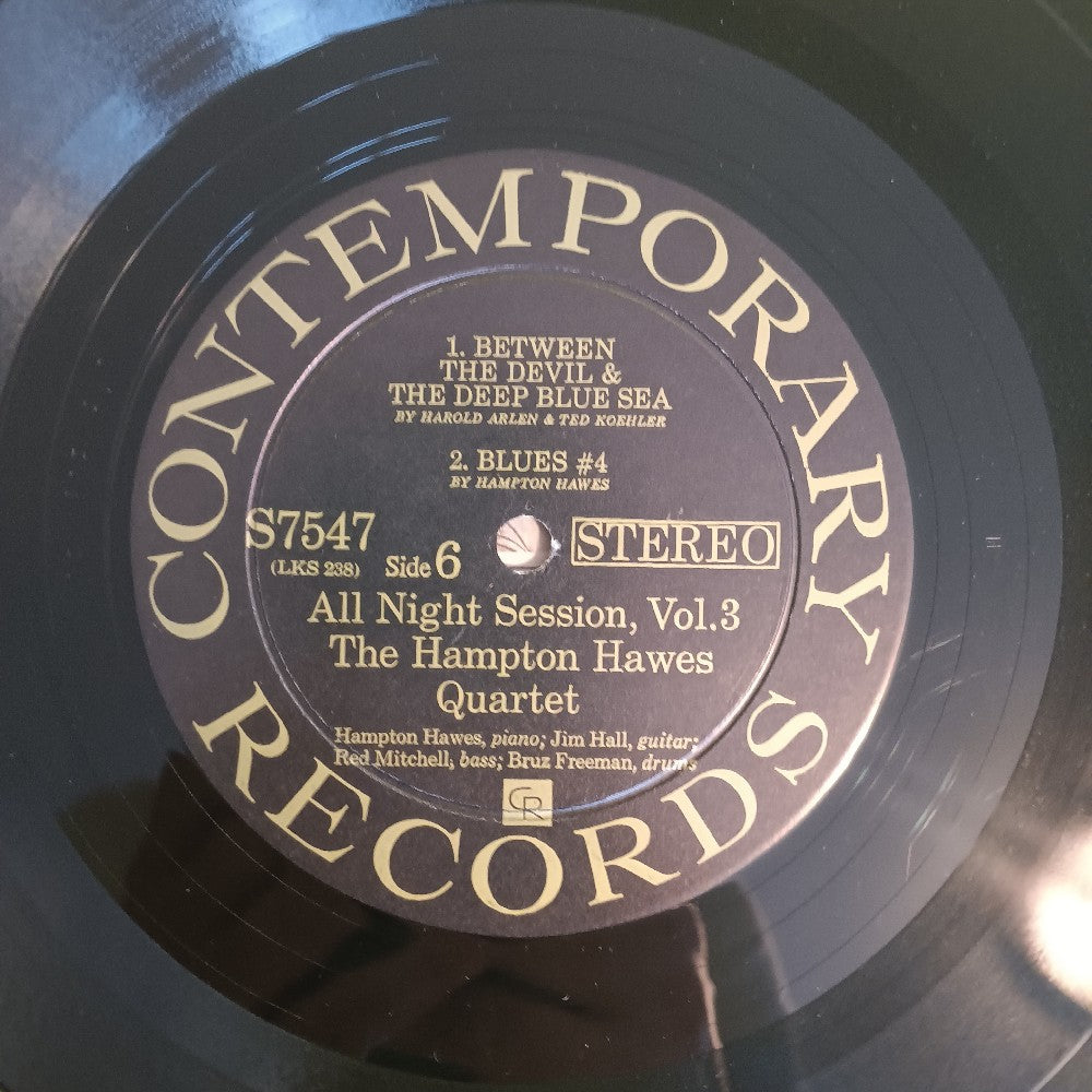 Hampton Hawes Quartet - All Night Session Vol 3 / OG Stereo - 1963 - S 7547 - Used - VG+ - Vinyl