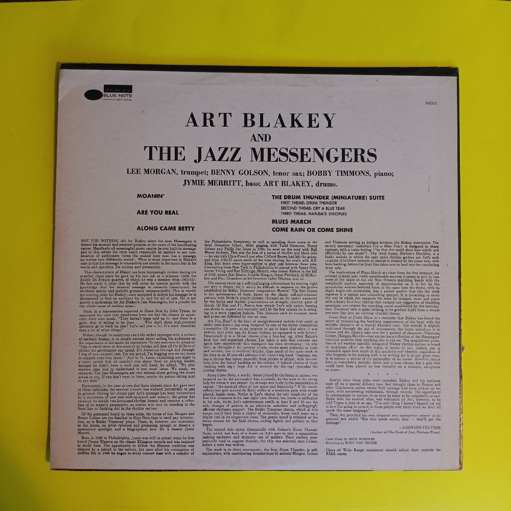 RVG 刻印★Art Blakey & The Jazz Messengers Art Blakey And The Jazz Messengers – Art Blakey And The Jazz