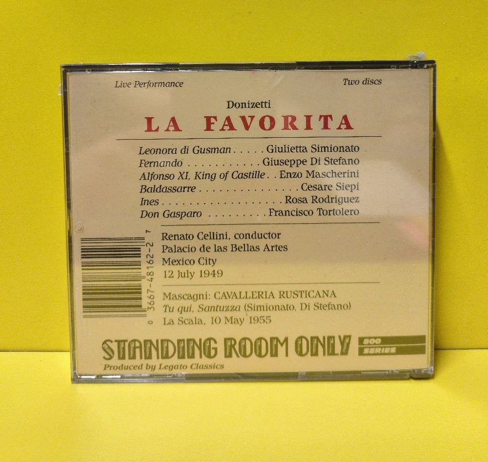 Giulietta Simionato, Giuseppe Di Stefano, Enzo Mascherini, Cesare Siepi - Donizetti: La Favorita / Mascagni: Cavalleria Rusticana - 1992 - SRO-826-2 - New - Sealed - CDs - 2xCD