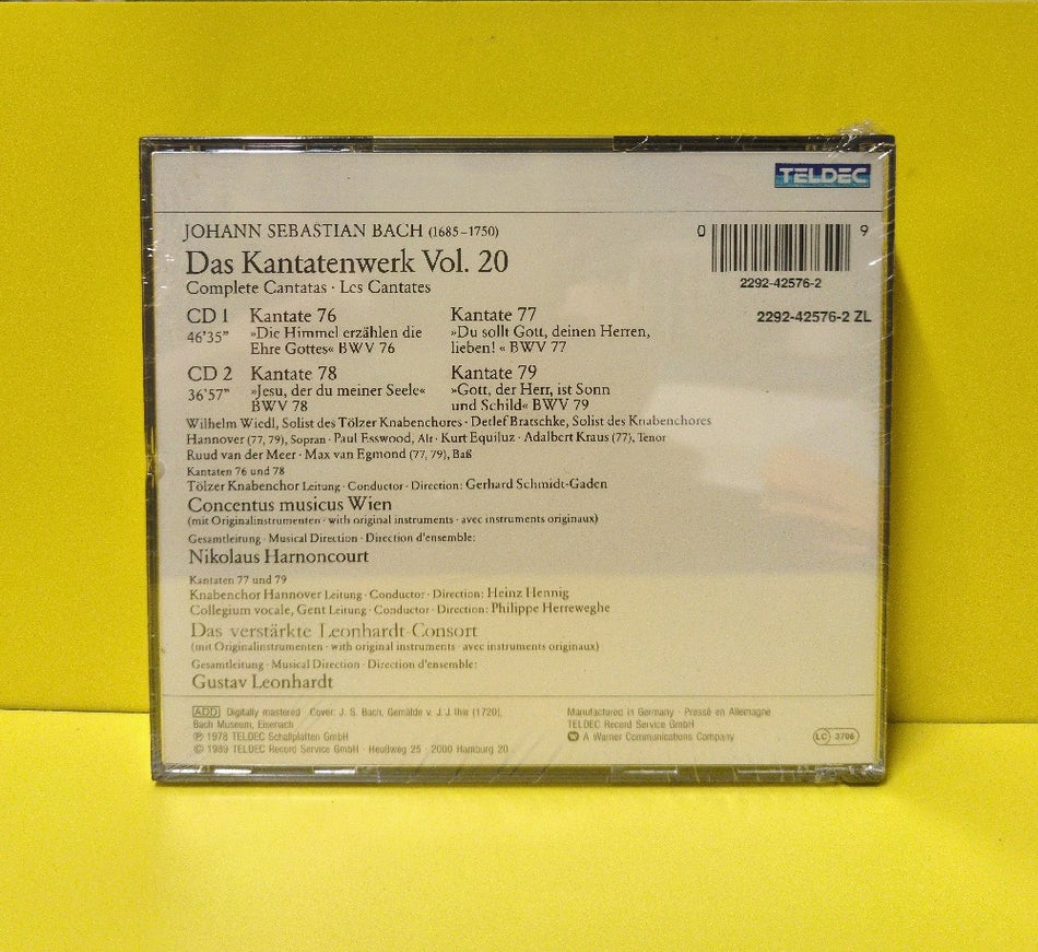 Bach - Kantatenwerk · Complete Cantatas | BWV 76-79 | Vol. 20 - 1989 - 8.35362 - New - Sealed - CDs - 2xCD