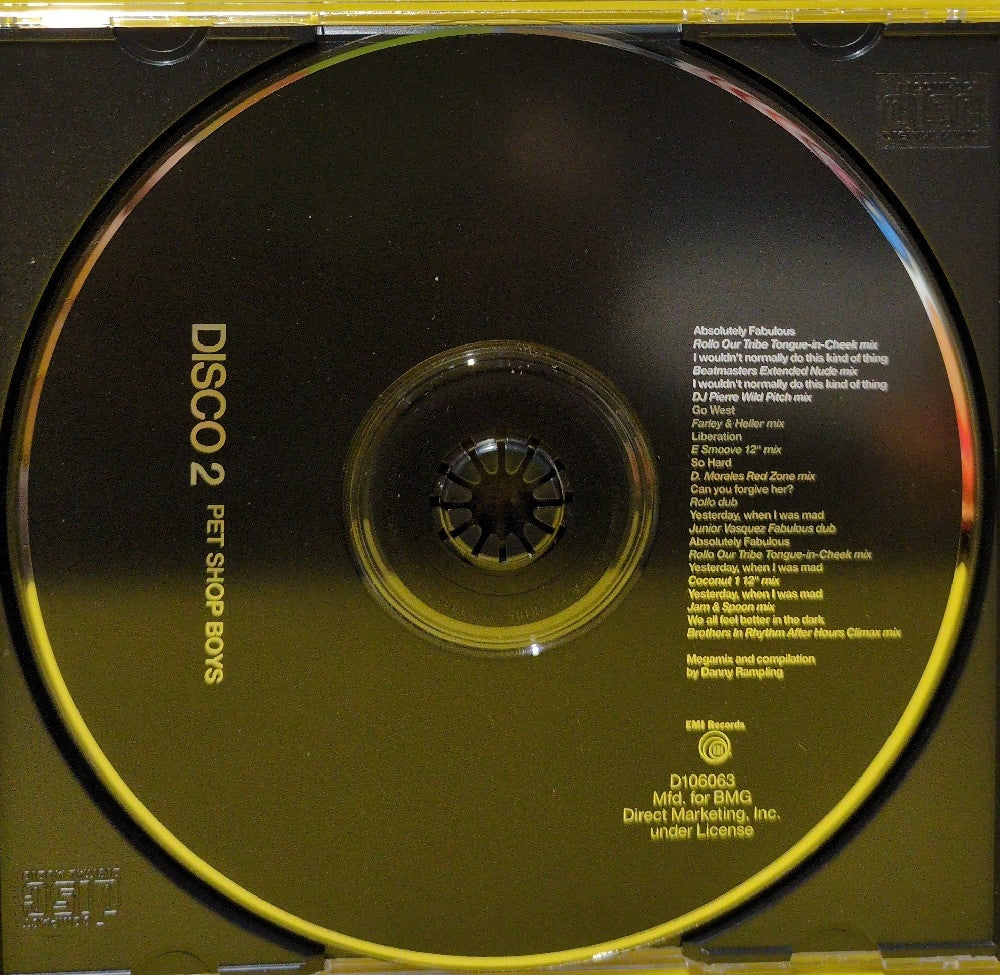 Pet Shop Boys - Disco 2 - 1995 - D 106063 - Used - VG++ - CDs - Club Edition