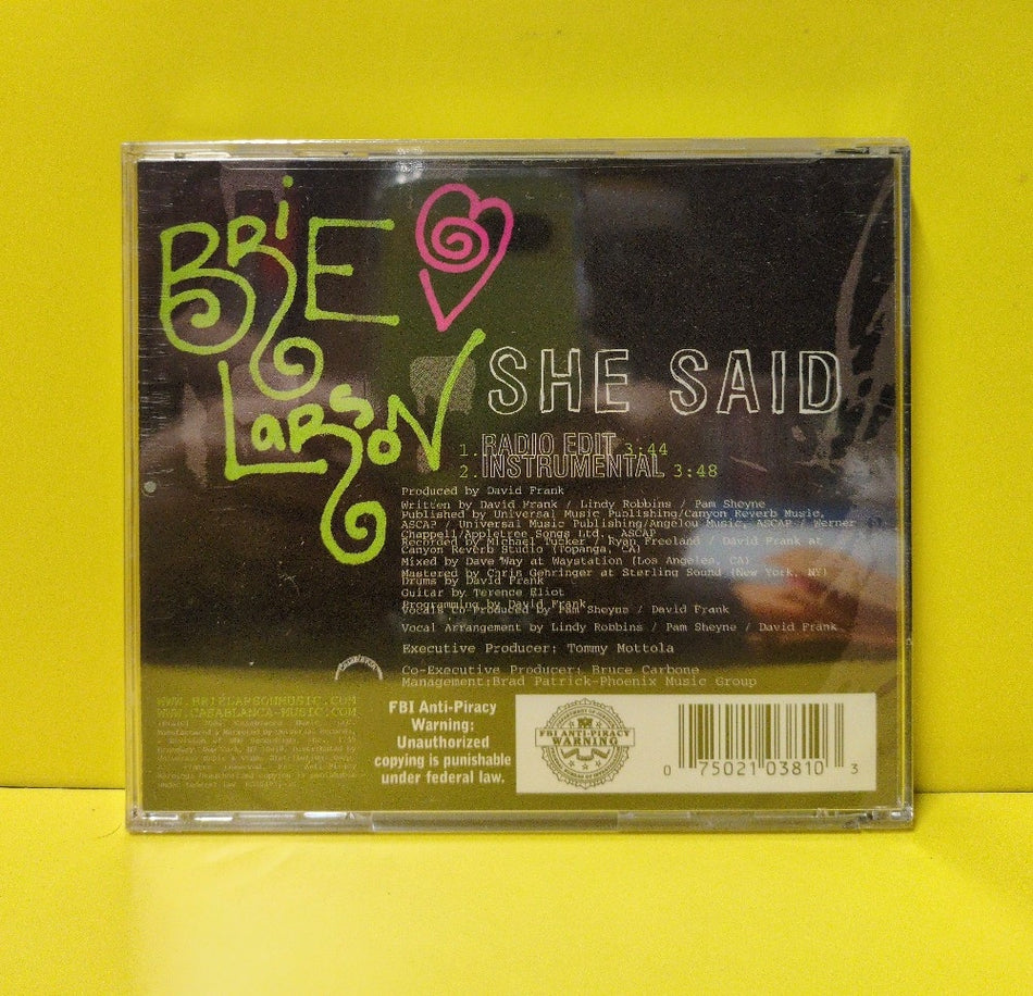 Brie Larson - She Said - 2005 - B0004071-32 - New - Sealed - CDs - Single