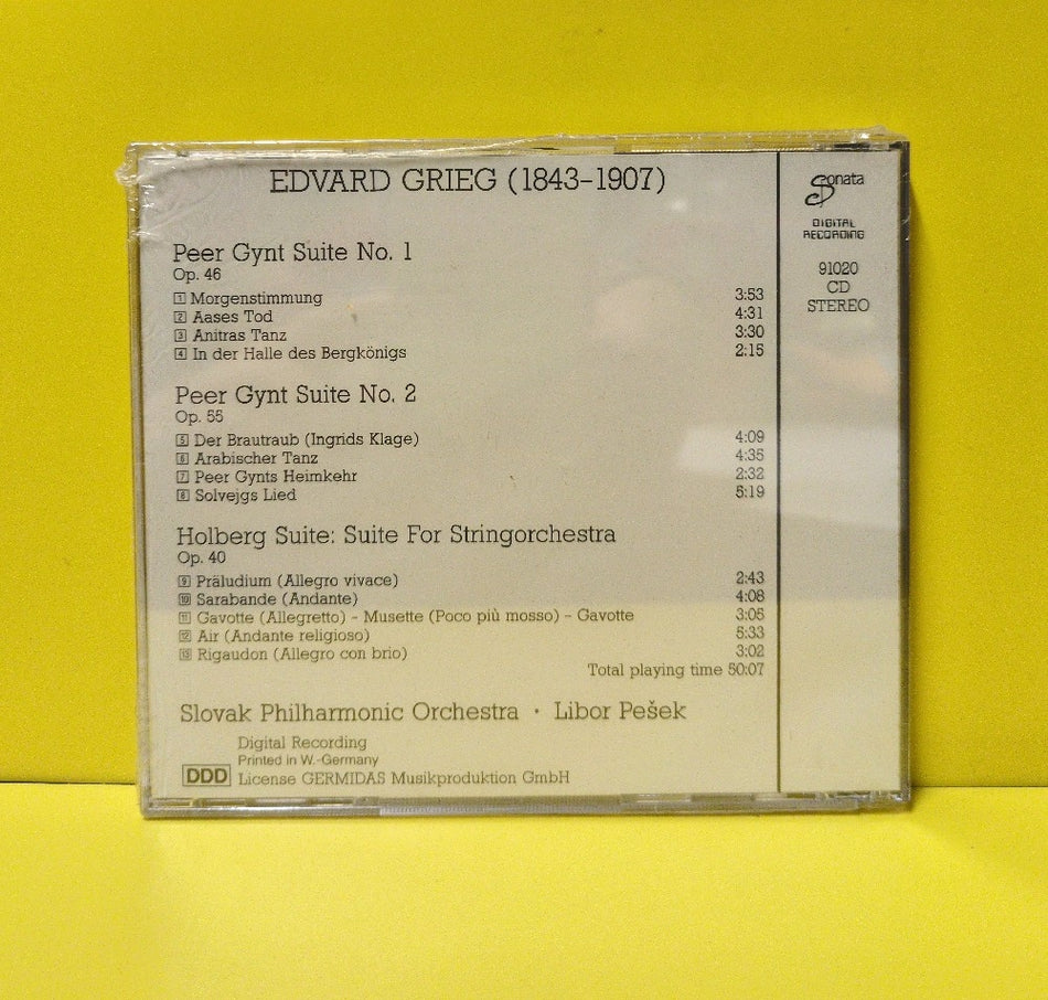 Grieg, Slovak Philharmonic Orchestra, Libor Pesek - Peer Gynt Suites No. 1 & 2 / Suite For Stringorchestra - 91020 - New - Sealed - CDs - Europe Import
