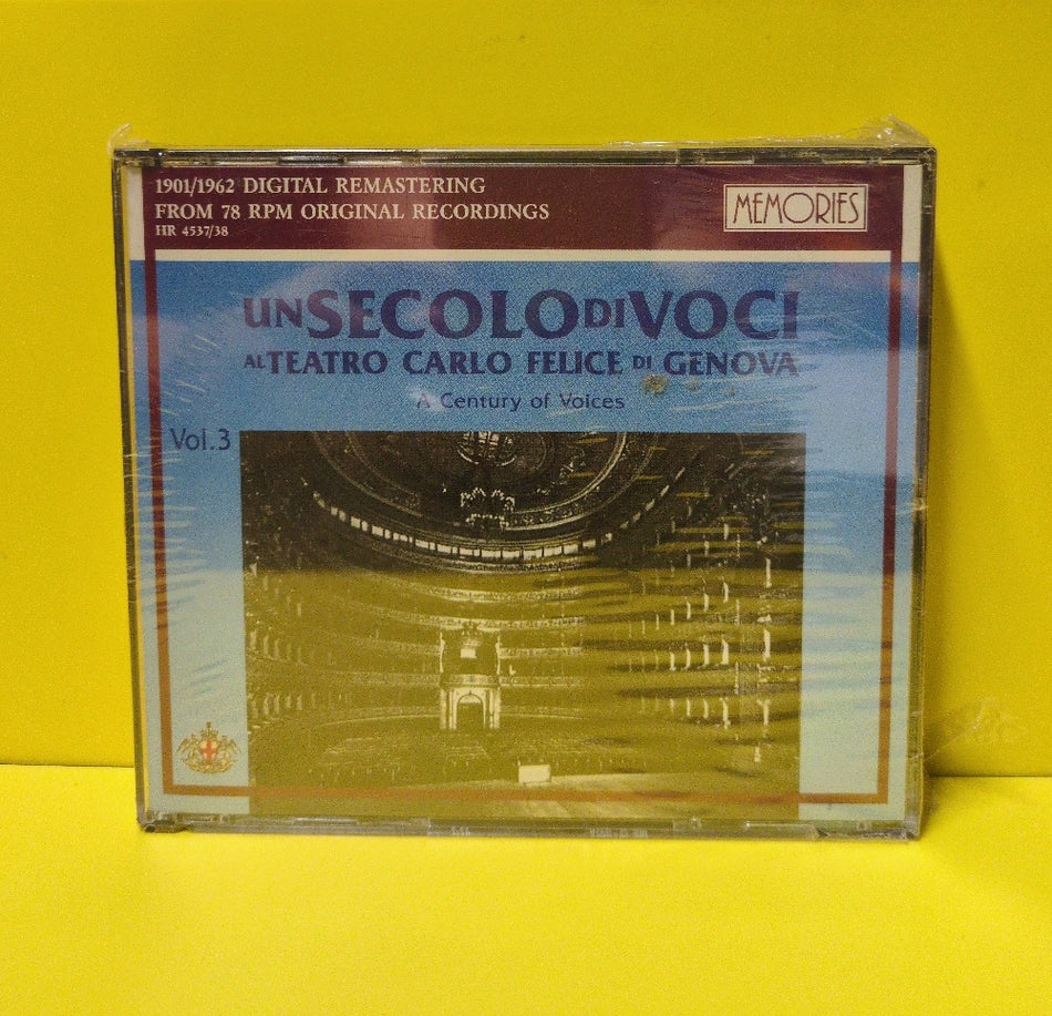 Various - A Century Of Voices At The "Carlo Felice" Theatre Of Genoa Vol. III - 1993 - HR 4537/38 - New - Sealed - CDs