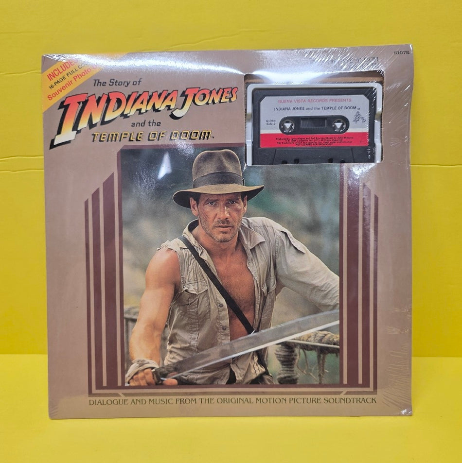 Indiana Jones  - Temple Of Doom / Book + Cassette. - 1984 - 6107B - New - Sealed - Cassettes