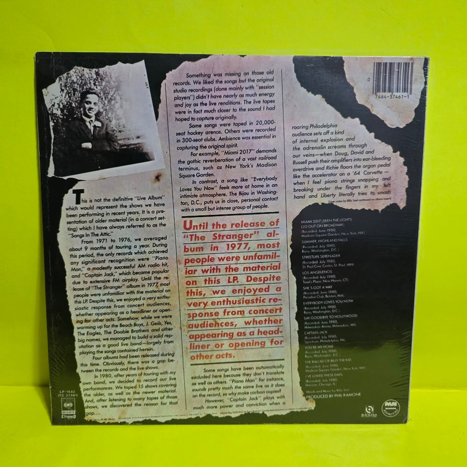Billy Joel - Songs In The Attic - 1981 - LP 1542 - New - Sealed - Vinyl