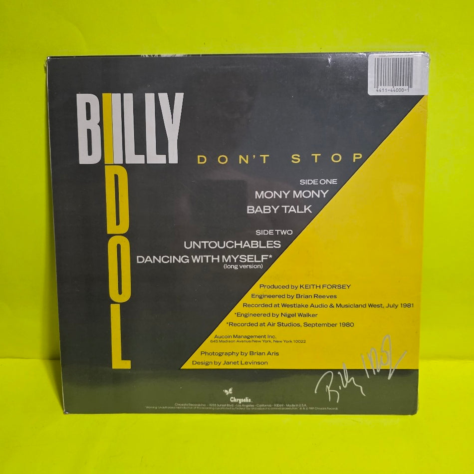 Billy Idol - Don't Stop - 1981 - PV 44000 - New - Sealed - Vinyl