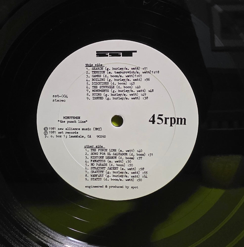 Minutemen - The Punch Line / OG. US. 1981 - 1981 - SST-004 - Used - VG++ - Vinyl