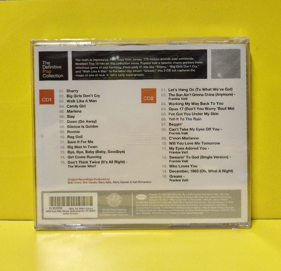 Frankie Valli & The 4 Seasons - The Definitive Pop Collection - 2006 - R2 74110 - New - Sealed - CDs - 2xCD - Remastered - Club Edition