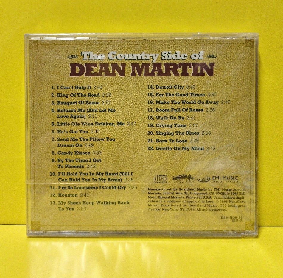 Dean Martin - The Country Side Of Dean Martin - 1998 - H221-18/72434-96460-2-5 - New - Sealed - CDs