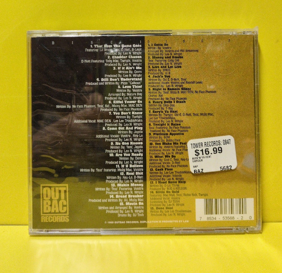 Various - Serv'n Ya Heat Compilation - 1999 - OB 53568-2 - New - Sealed - CDs - 2xCD