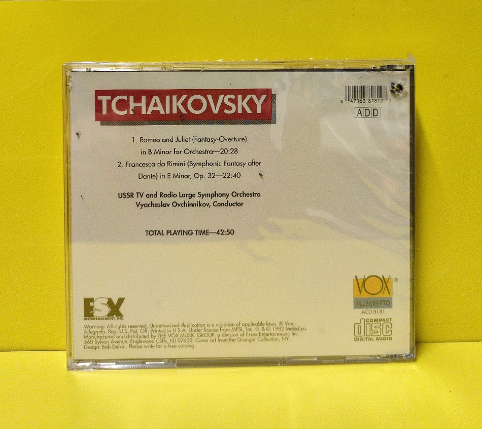 Pyotr Ilyich Tchaikovsky, USSR TV And Radio Large Symphony Orchestra, Vyacheslav Ovchinnikov - Romeo And Juliet & Francesca Da Rimini - 1994 - ACD 8181 - New - Sealed - CDs