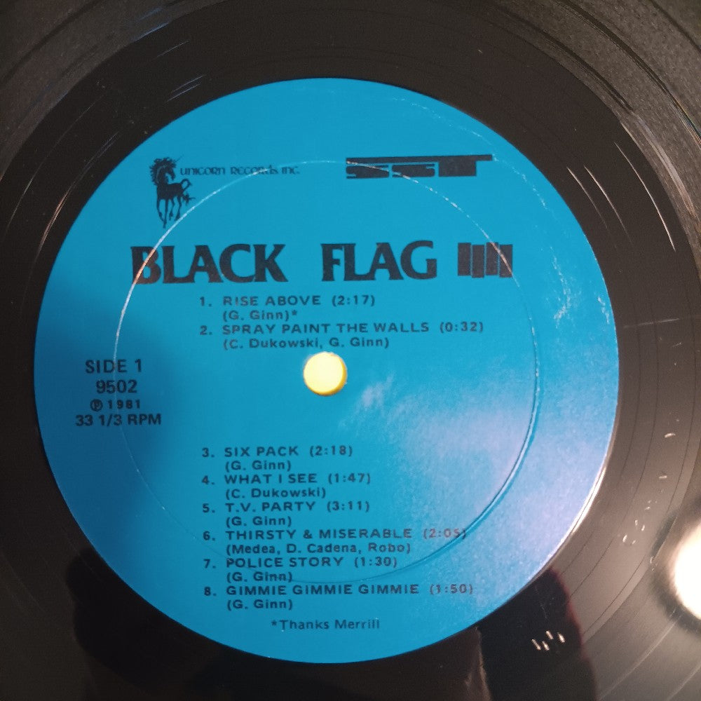 Black Flag - Damaged / Anti-Parent Sticker - 1981 - Unicorn 9502 - Used - VG - Vinyl