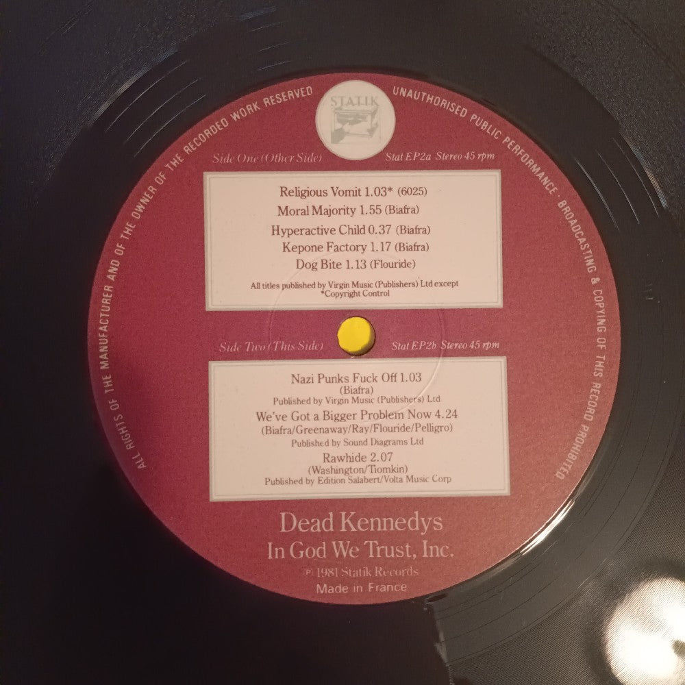 Dead Kennedys - In God We Trust, Inc / France  - 1981 - STAT EP2 / VIRUS5 - Used - VG+ - Vinyl