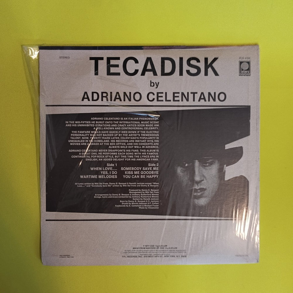 Adriano Celetano - Tecadisk  - 1977 - PLD 4194 - New - Sealed - Vinyl