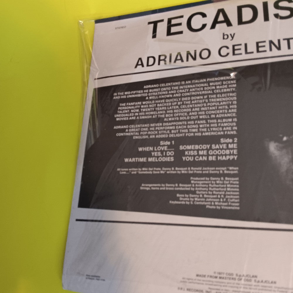 Adriano Celetano - Tecadisk  - 1977 - PLD 4194 - New - Sealed - Vinyl