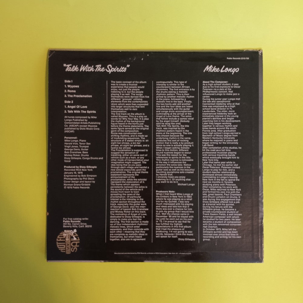 Mike Longo - Talk With the Spirits / Promo - 1976 - 2310-769 - Used - VG++ - Vinyl