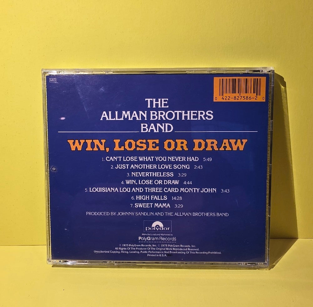 The Allman Brothers Band - Win, Lose Or Draw - 1991 - 827 586-2 - Used - VG++ - CDs