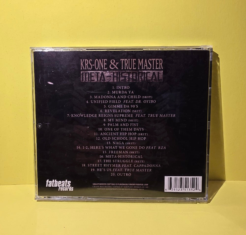 KRS-One & True Master - Meta-Historical - 2010 - FB5135 - Used - VG++ - CDs