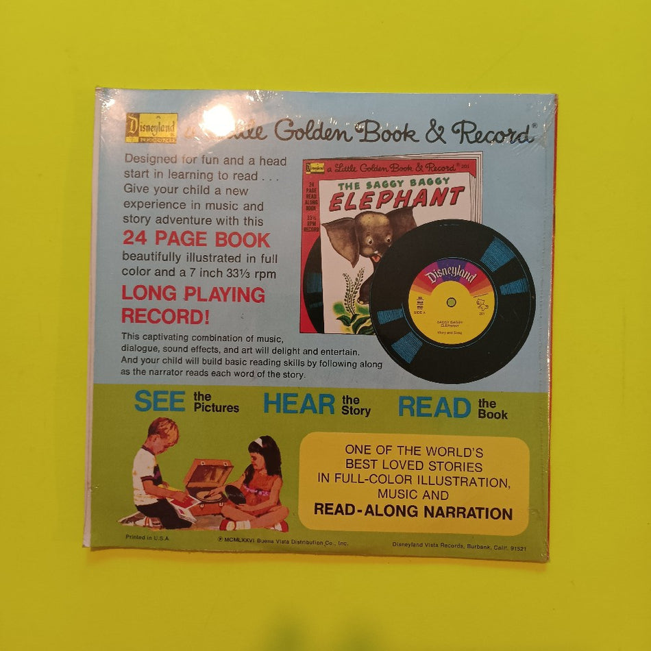 Little Golden Book & Record - Rudolph The Red-Nosed Reindeer 7" - 1976 - Disneyland 252 - New - Sealed - Vinyl