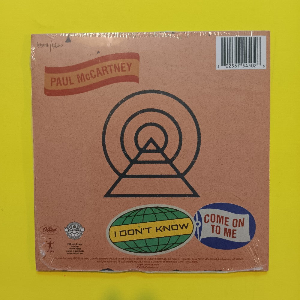 Paul McCartney - I Don't Know / Come On To Me #ed RSD 7" - 2018 - B002879821 - New - Sealed - Vinyl