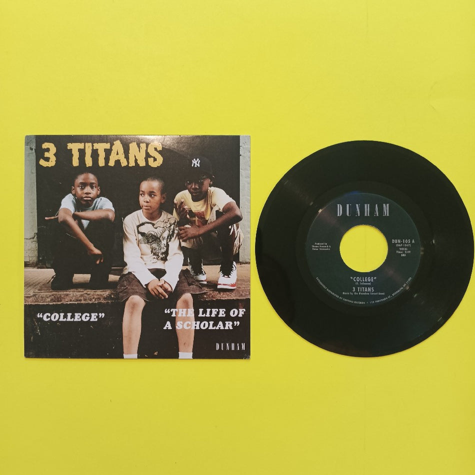 3 Titans - College / The Life Of A Scholar 7" - 2010 - DUN 105 - Used - VG++ - Vinyl