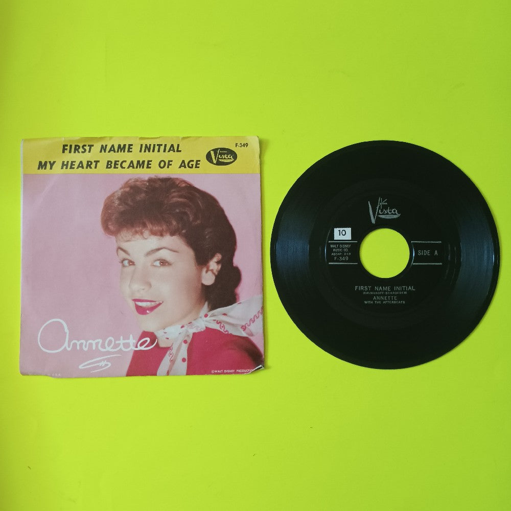 Annette With The Afterbeats - First Name Initial 7" - 1959 - Buena Vista F-349 - Used - VG++ - Vinyl