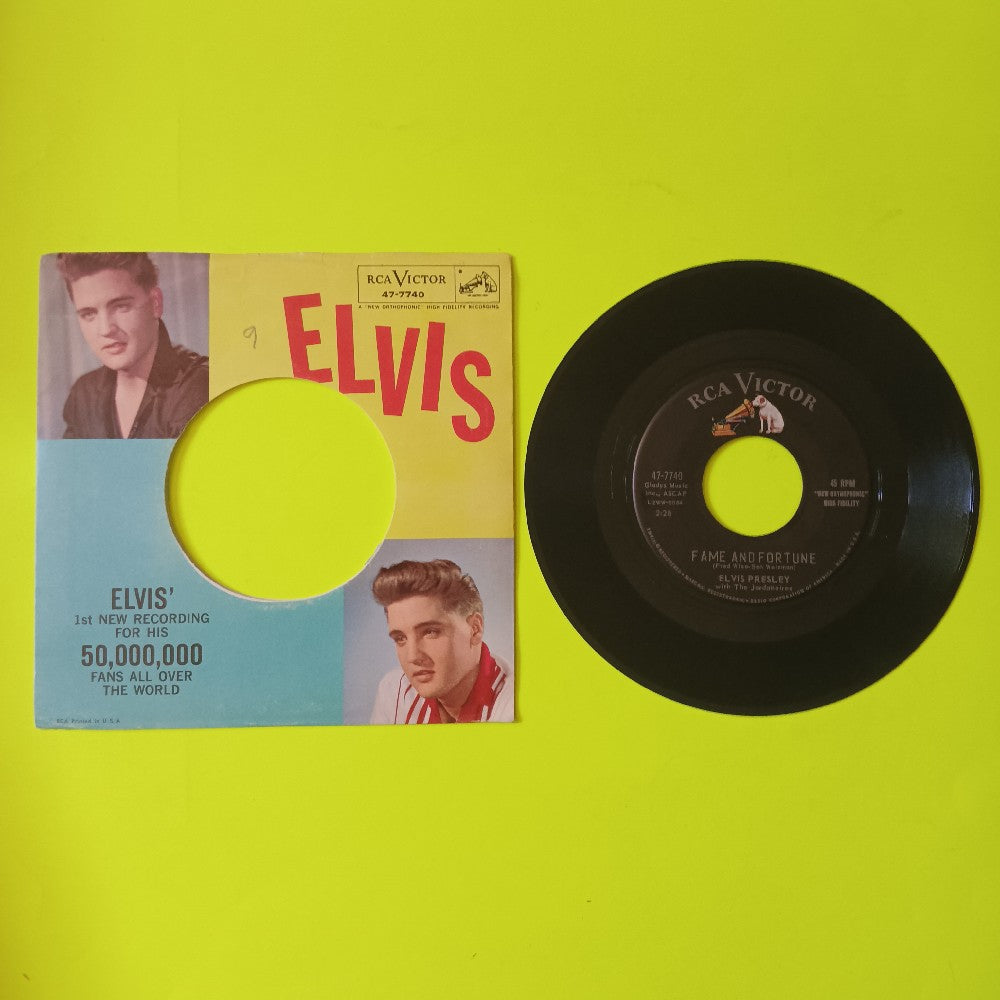 Elvis Presley w. The Jordanaires - Stuck On You / Fame And Fortune 7" - 1960 - 47-7740 - Used - EX - Vinyl
