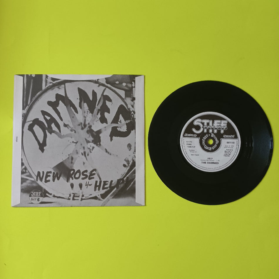 The Damned - New Rose / Help UK 7" - 1979 - Stiff BUY 6 - Used - VG++ - Vinyl
