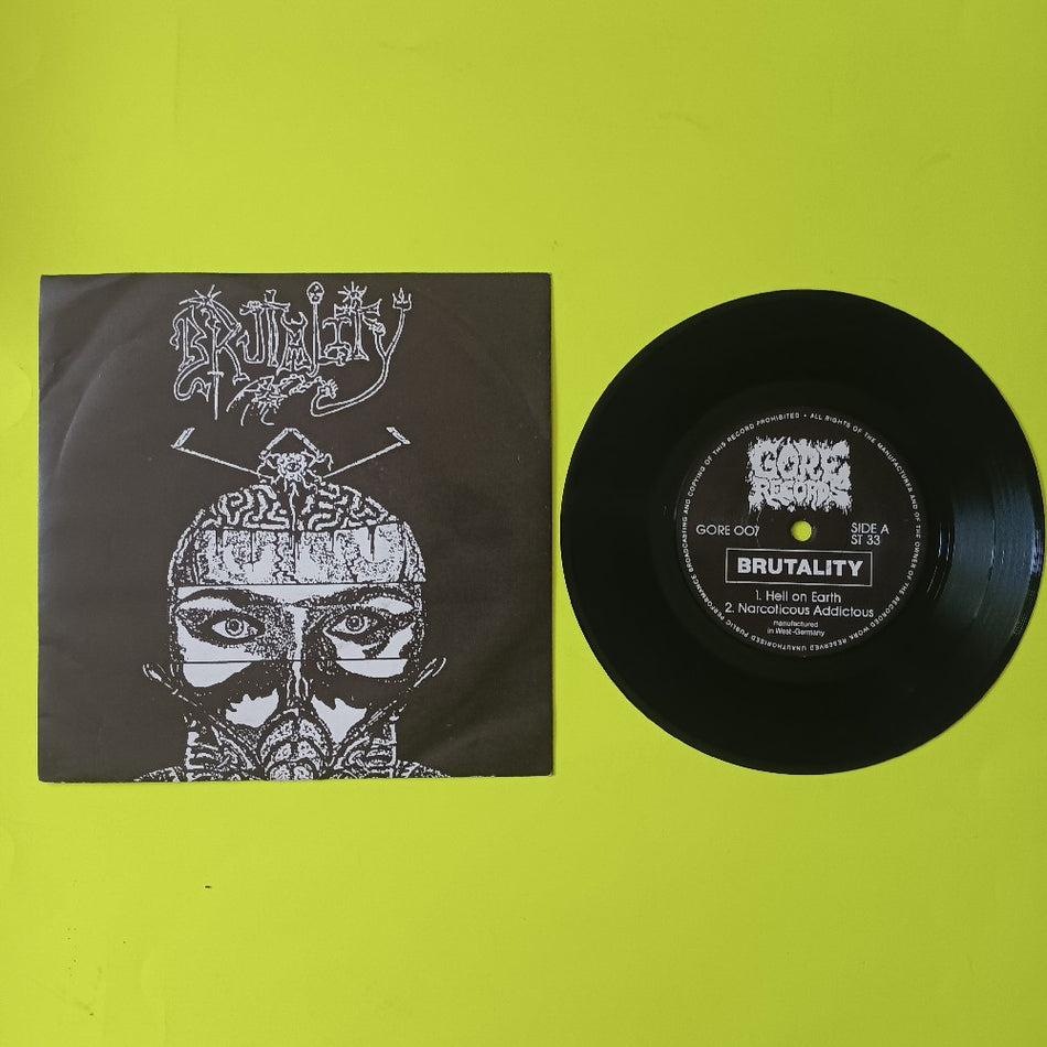 Brutality - Untitled - Hell On Earth Germany 7" Death Metal - 1992 - GORE007 - Used - VG++ - Vinyl