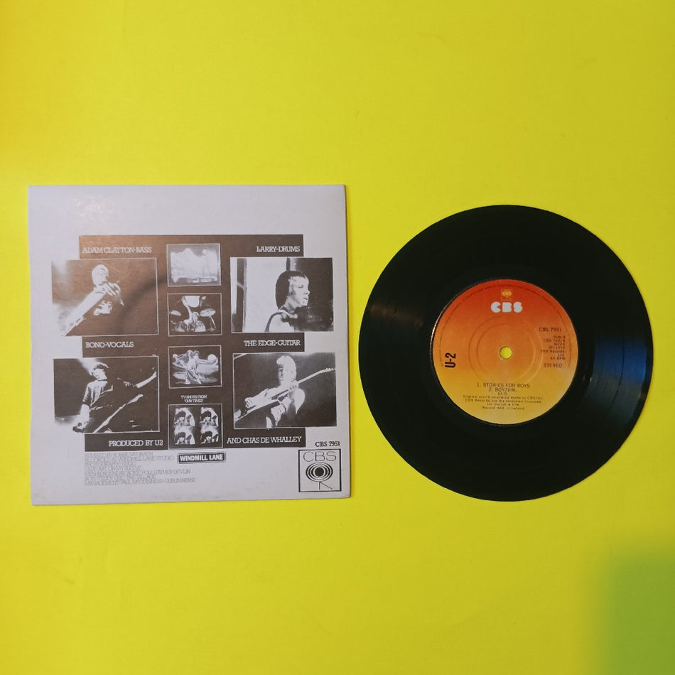 U2 - Three Ireland 7" Sunburst Label - 1984 - CBS 7951 - Used - VG++ - Vinyl