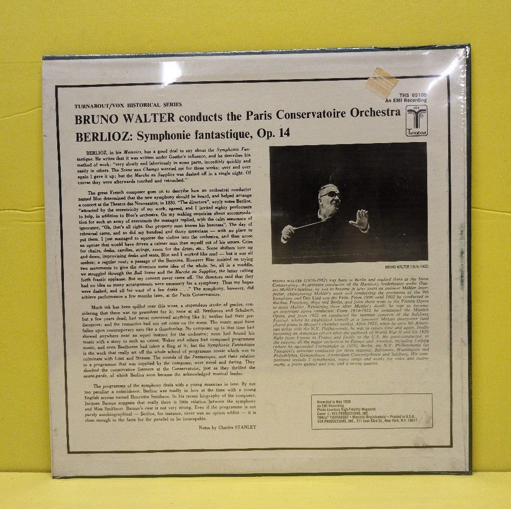 Berlioz, Bruno Walter, The Paris Conservatoire Orchestra  - Symphonie Fantastique, Op. 14 - THS 65109 - New - Sealed - Vinyl