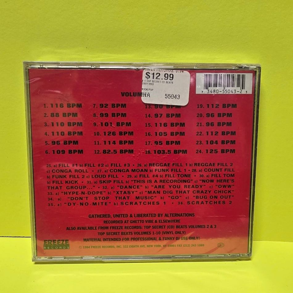 Trey Max - Top Secret CD Beats Vol. 1 - 1994 - CD 55043 - New - Sealed - CDs