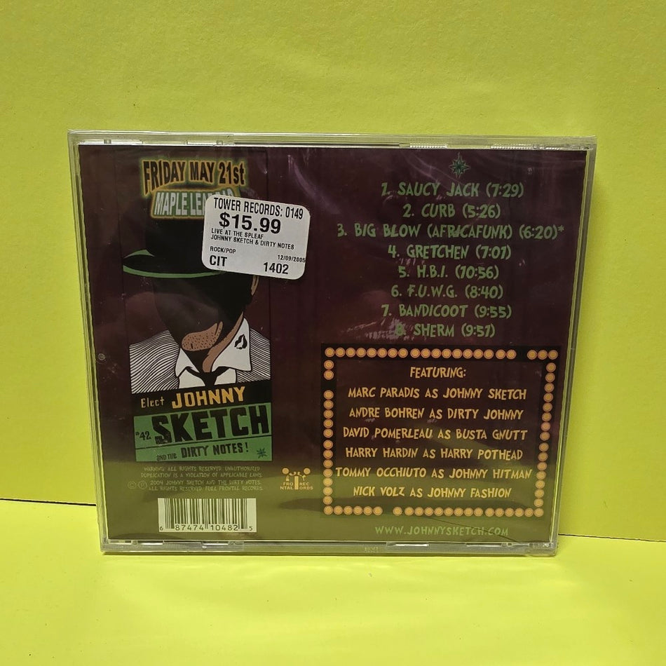 Johnny Sketch And The Dirty Notes - Live At The Spleaf - 2004 - FF 1402 - New - Sealed - CDs