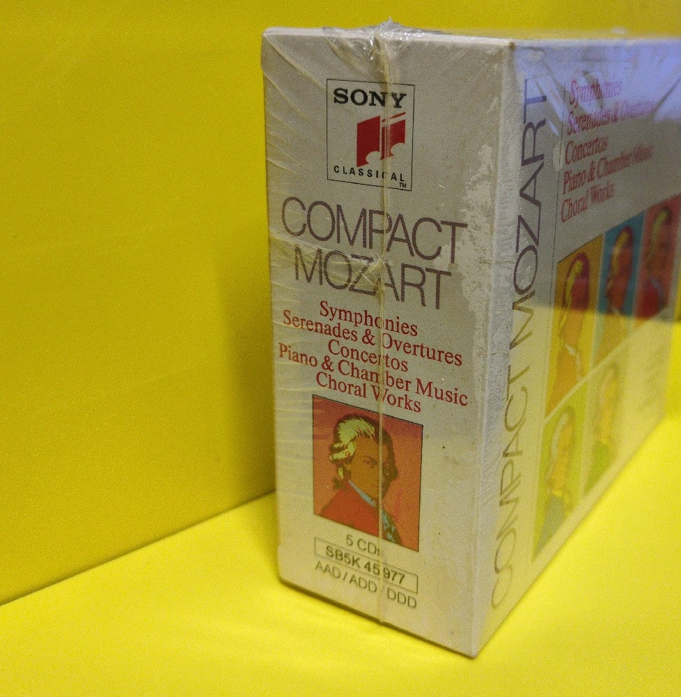 Wolfgang Amadeus Mozart, Various  - Compact Mozart - 1990 - SB5K 45 977 - New - Sealed - CDs 5xCD Box Set - Netherlands Import