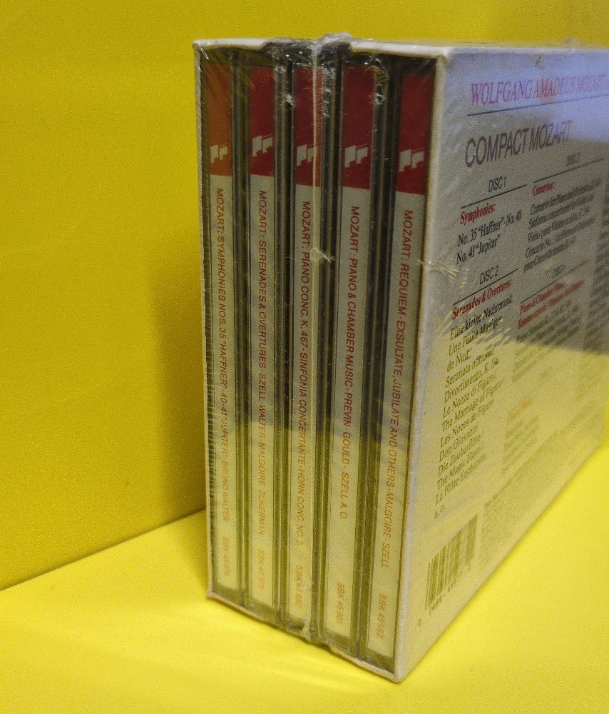 Wolfgang Amadeus Mozart, Various  - Compact Mozart - 1990 - SB5K 45 977 - New - Sealed - CDs 5xCD Box Set - Netherlands Import
