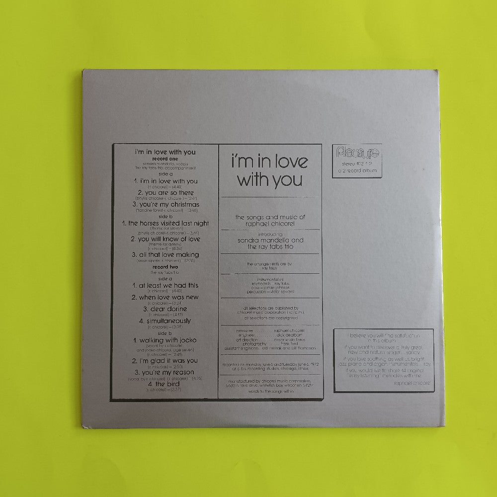 Ray Tabs Trio & Sandra Mandella - I'm In Love With You PROMO - 1972 - 102-1-2 - New - Sealed - Vinyl