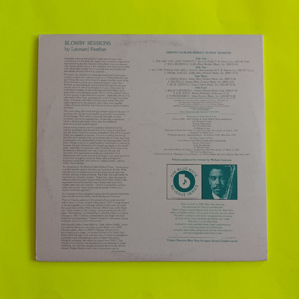 Johnny Griffin John Coltrane Hank Mobley - Blowin Sessions - 1975 - BN-LA521-H2 - Used - VG+ - Vinyl