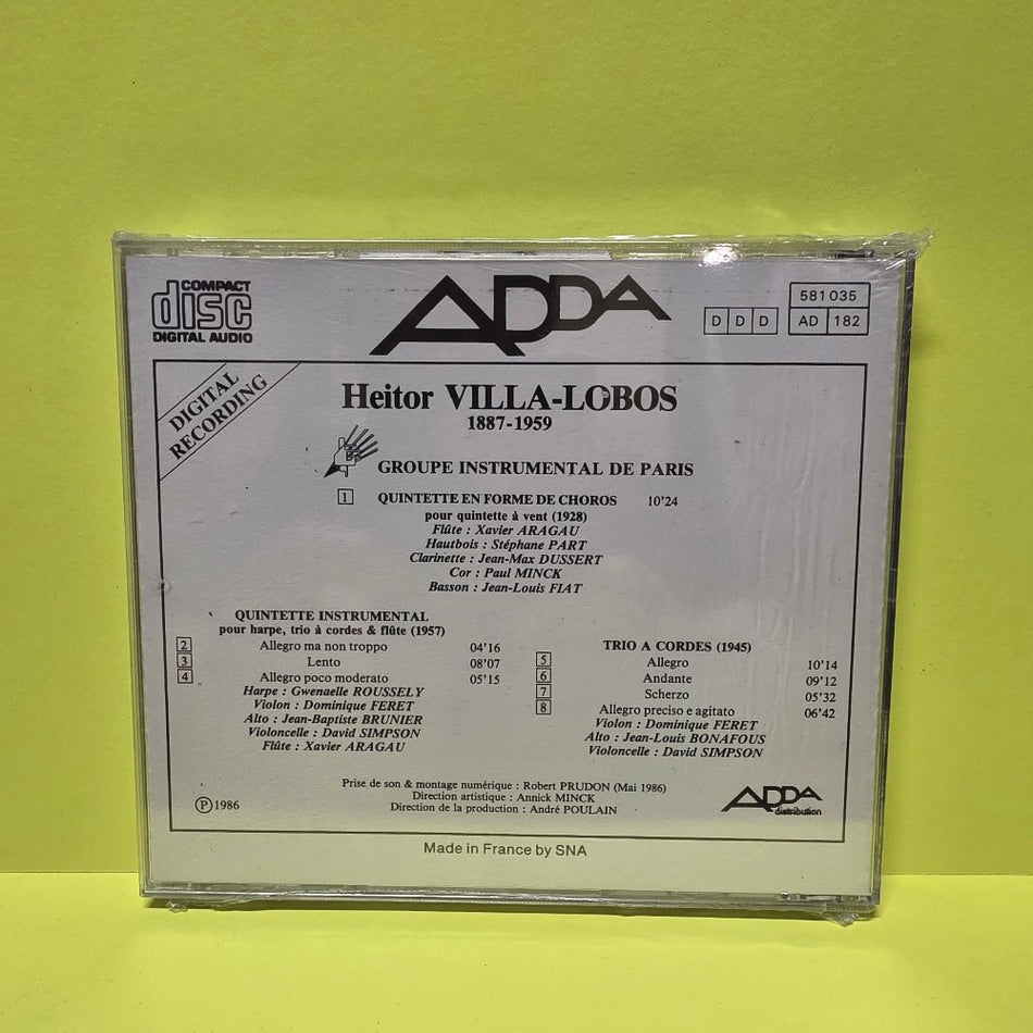 Villa-Lobos Heitor - Quintette En Forme De Choros Quintette Instrumental Trio A Cordes. - 1986 - New - Sealed - CDs