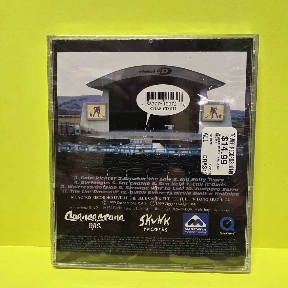 The Ziggens - Live: Tickets Still Available! - 1999 - CRAS-CD-012 - New - Sealed - CDs